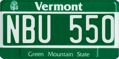 VT license plate NBU550