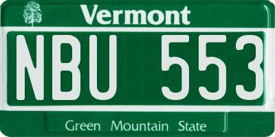 VT license plate NBU553