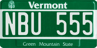VT license plate NBU555