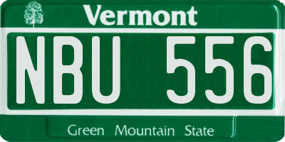 VT license plate NBU556