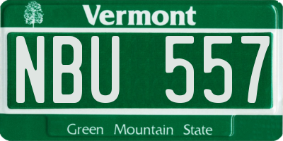 VT license plate NBU557