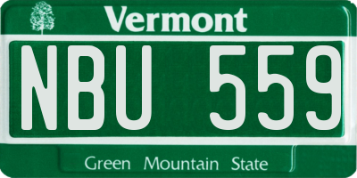 VT license plate NBU559