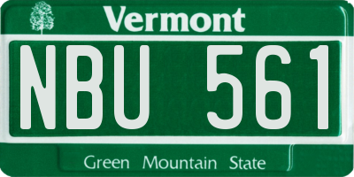 VT license plate NBU561
