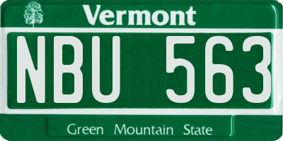 VT license plate NBU563