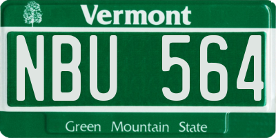 VT license plate NBU564