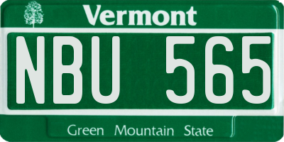VT license plate NBU565