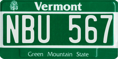 VT license plate NBU567