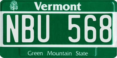 VT license plate NBU568