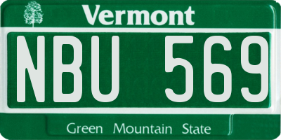 VT license plate NBU569