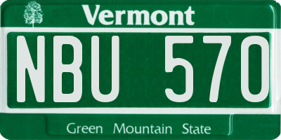 VT license plate NBU570