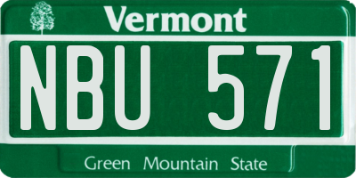 VT license plate NBU571