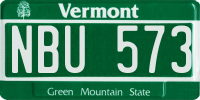 VT license plate NBU573