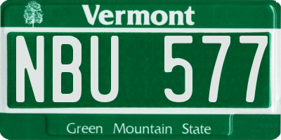 VT license plate NBU577