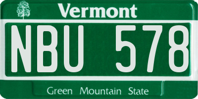 VT license plate NBU578