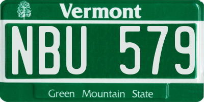 VT license plate NBU579