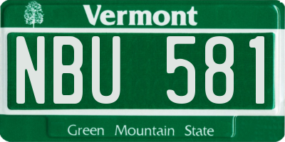 VT license plate NBU581