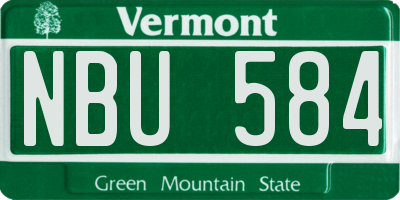 VT license plate NBU584