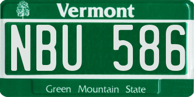 VT license plate NBU586