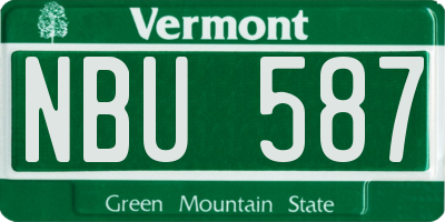 VT license plate NBU587