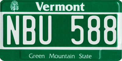 VT license plate NBU588