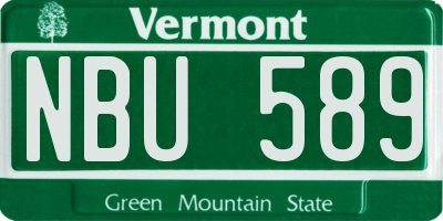 VT license plate NBU589