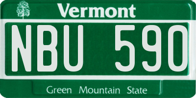 VT license plate NBU590