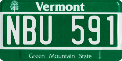 VT license plate NBU591