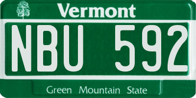 VT license plate NBU592