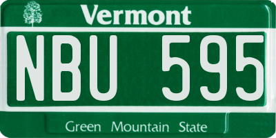VT license plate NBU595
