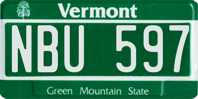 VT license plate NBU597