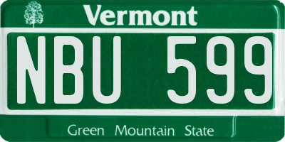 VT license plate NBU599