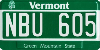 VT license plate NBU605