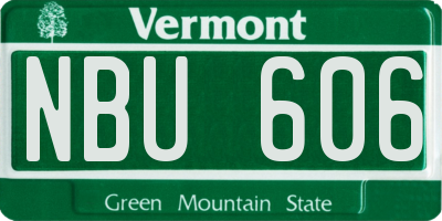 VT license plate NBU606