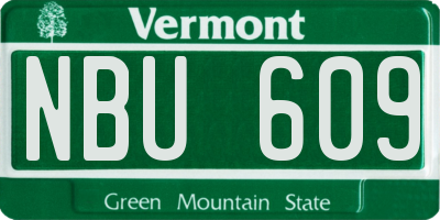 VT license plate NBU609