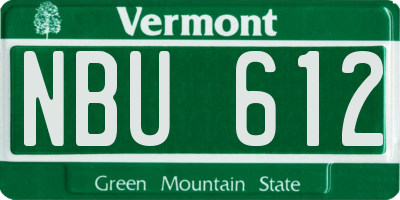 VT license plate NBU612