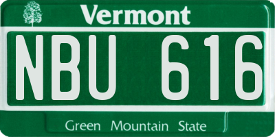 VT license plate NBU616