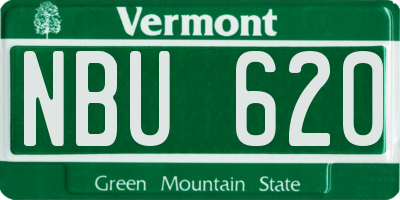 VT license plate NBU620