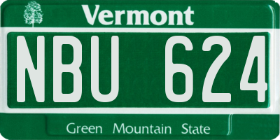 VT license plate NBU624