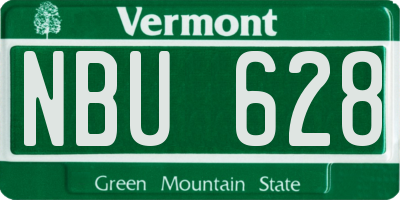 VT license plate NBU628