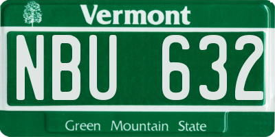 VT license plate NBU632