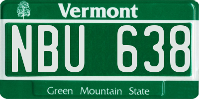 VT license plate NBU638