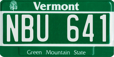 VT license plate NBU641