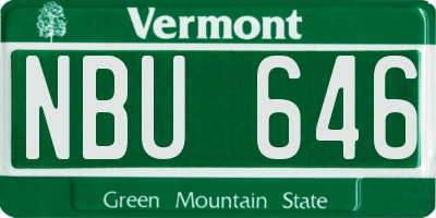 VT license plate NBU646