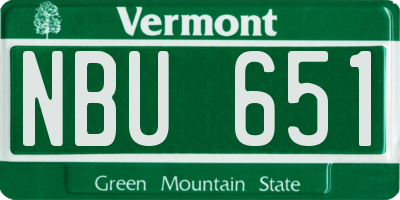 VT license plate NBU651