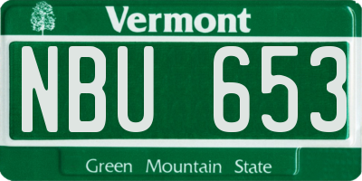 VT license plate NBU653