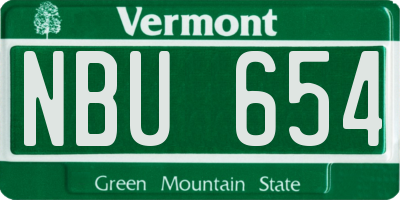 VT license plate NBU654