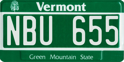 VT license plate NBU655