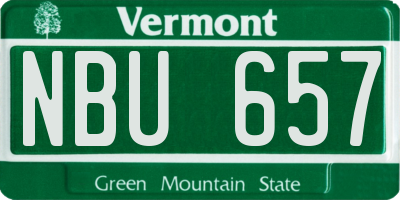 VT license plate NBU657
