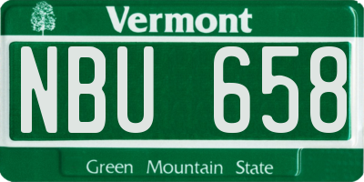 VT license plate NBU658