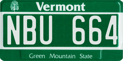 VT license plate NBU664